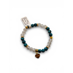 Bracelet quartz blanc jaspe cambala (petit poignet)