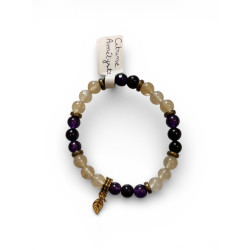 Bracelet en citrine et améthyste (petit poignet)