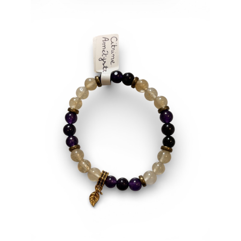 Bracelet en citrine et améthyste (petit poignet)