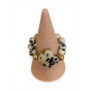 Bague blanche et noir