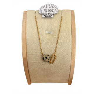 Collier blanc et noir