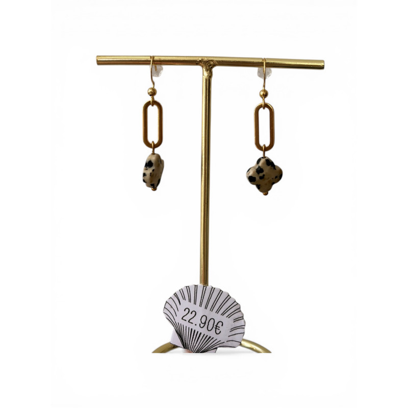 Boucle d'oreilles blanc et noir