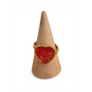 Bague coeur rouge
