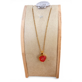 Collier coeur rouge