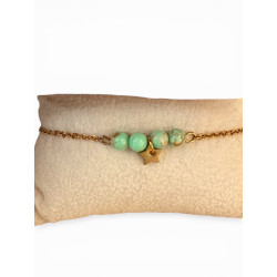 Bracelet perle verte avec étoile
