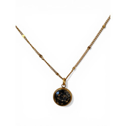 Collier noir et or