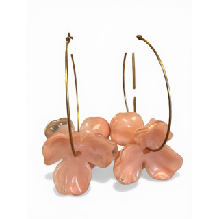 Boucle d'oreilles fleurs rose