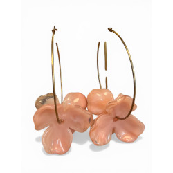 Boucle d'oreilles fleurs rose