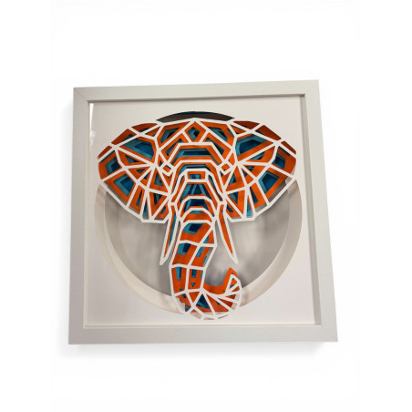 Cadre 25X25 - Eléphant géo