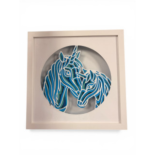 Cadre 25X25 - Licorne et son petit