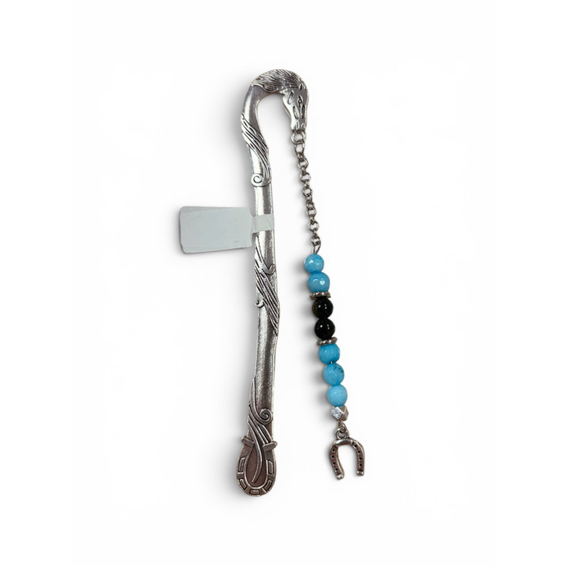 Marque-page argenté larimar , obsidienne dorée