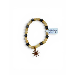 Bracelet en calcite jaune et labradorite