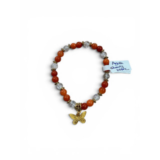 Bracelet en agate et quartz blanc