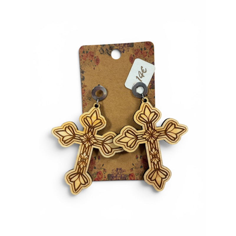 Boucles d'oreilles Croix Céleste - Ref BD03