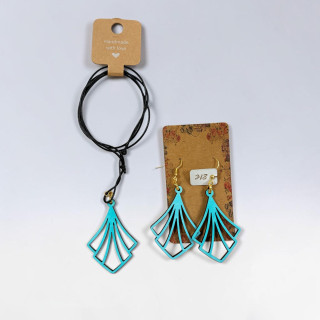Parure Eventail bleuté - Ref P06
