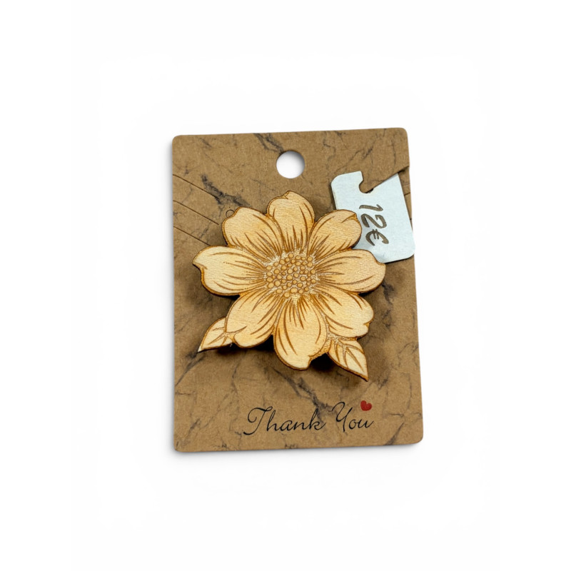 Broche Fleur Doux Bois - Ref BR08