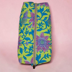 Trousse grand format coton indien Jaune/Bleue