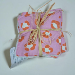 Lingettes Eponge bambou Rose/orange X10