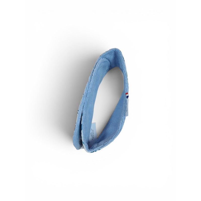 Bandeau Skin care blanc feuille bleue