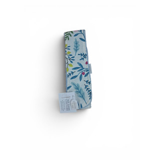 Bandeau Skin care blanc feuille bleue