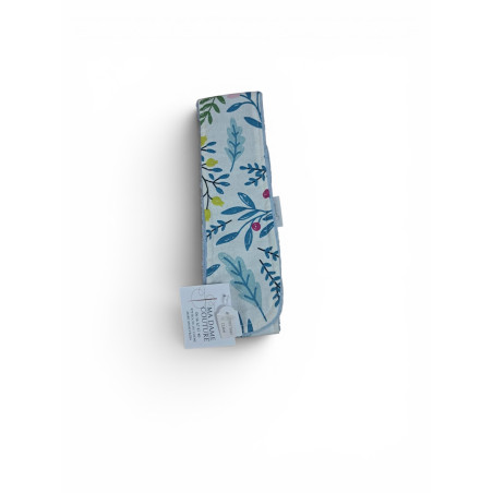 Bandeau Skin care blanc feuille bleue