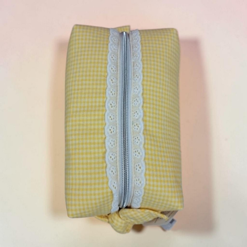 Trousse Make up coton indien Jaune