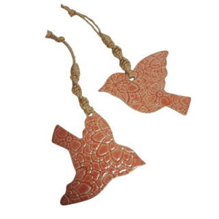 Lot Oiseau en gré + noeud en macramé