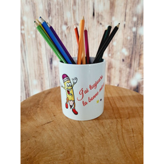 Pot à crayons en céramique "J'ai toujours bonne mine"