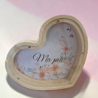 Coeur- Tirelire en Bois Personnalisée – Modèle unique