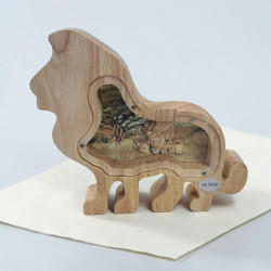 Tirelire en Bois Lion– Modèle unique