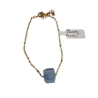 Bracelet en Quartz Aura bleu