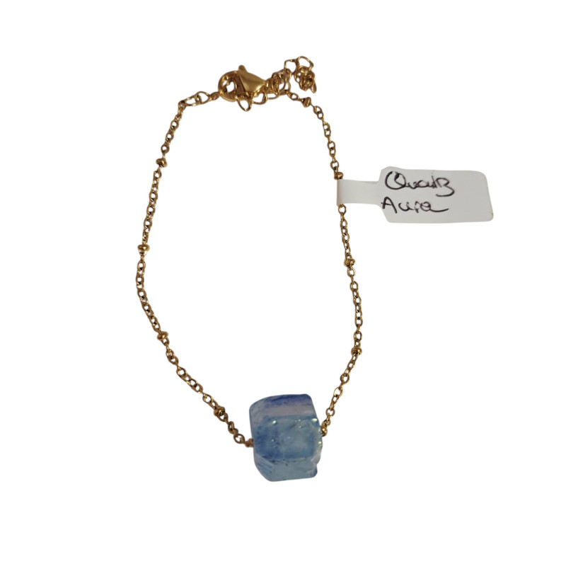 Bracelet en Quartz Aura bleu