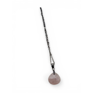 Collier dorée quatz rose