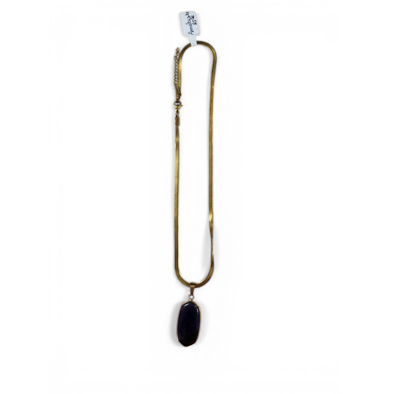 Collier dorée améthyste
