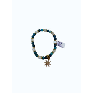 Bracelet en perles de pierres d'agate quartz blanc