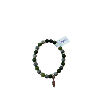 Bracelet en perles de pierres serpentine