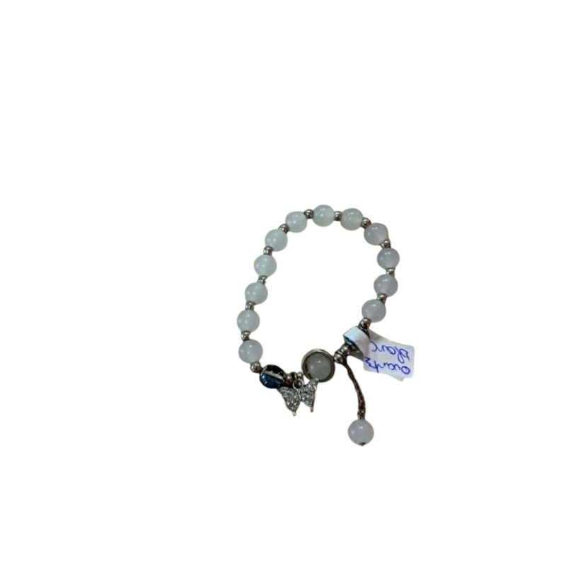 Bracelet en perles de pierres quartz blanc