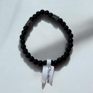 Bracelet en perles de pierres Obsidienne