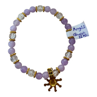 Bracelet en perles de pierres Angélite quartz blanc