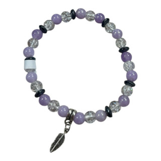 Bracelet en perles de pierres Angelite quartz