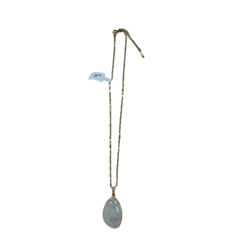 Collier dorée quatz blanc