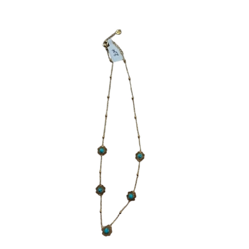 Collier dorée turquoise