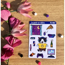 Planches de stickers Night Gamer Pl-N12