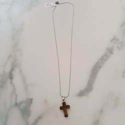 Collier argenté oeil de tigre