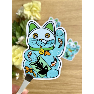 Stickers Maneki neko Carpes Koï