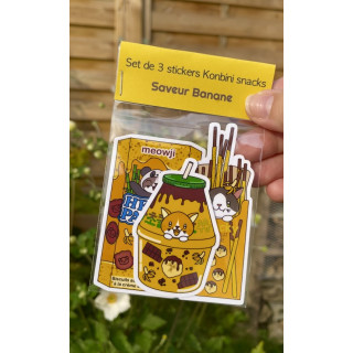 Set Stickers konbini snacks banane