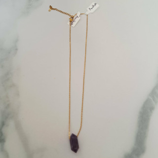Collier dorée améthyste