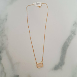 Collier dorée quatz blanc