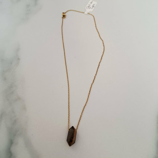 Collier doré oeil de tigre