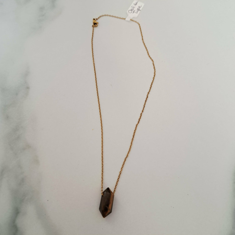 Collier doré oeil de tigre